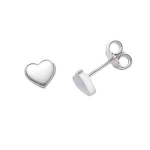 Orecchini in oro bianco 18k con cuoricini