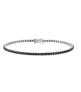 bracciale tennis in oro bianco 18k con diamanti neri-ct-190